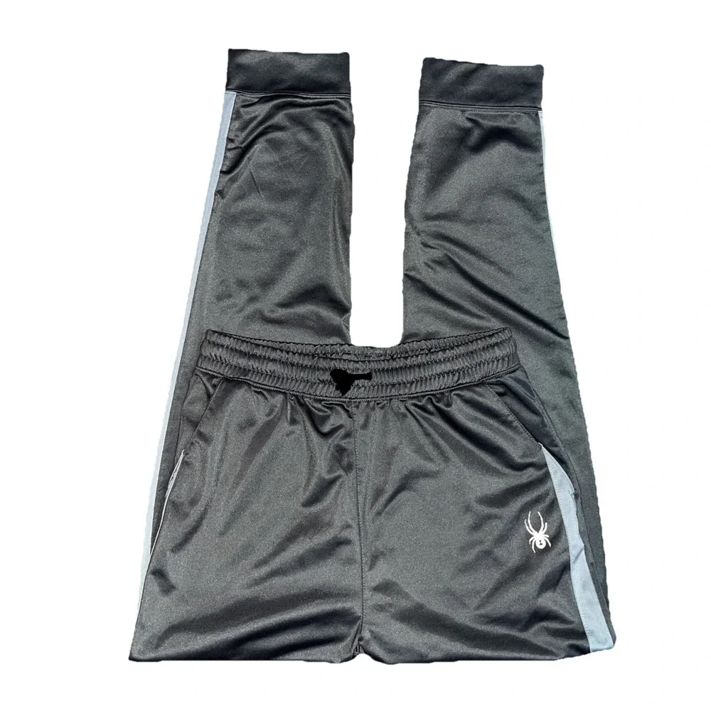 Spyder Sweatpants Mens Size M Gray Elastic Waist Drawstring Stretch Pockets Logo